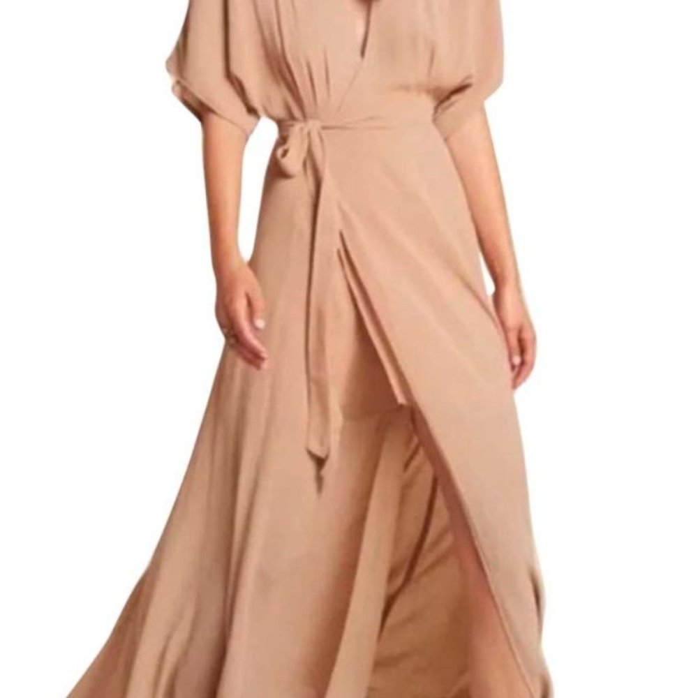 Reformation wrap dress in blush - Blush Winslow Casual Maxi Dress